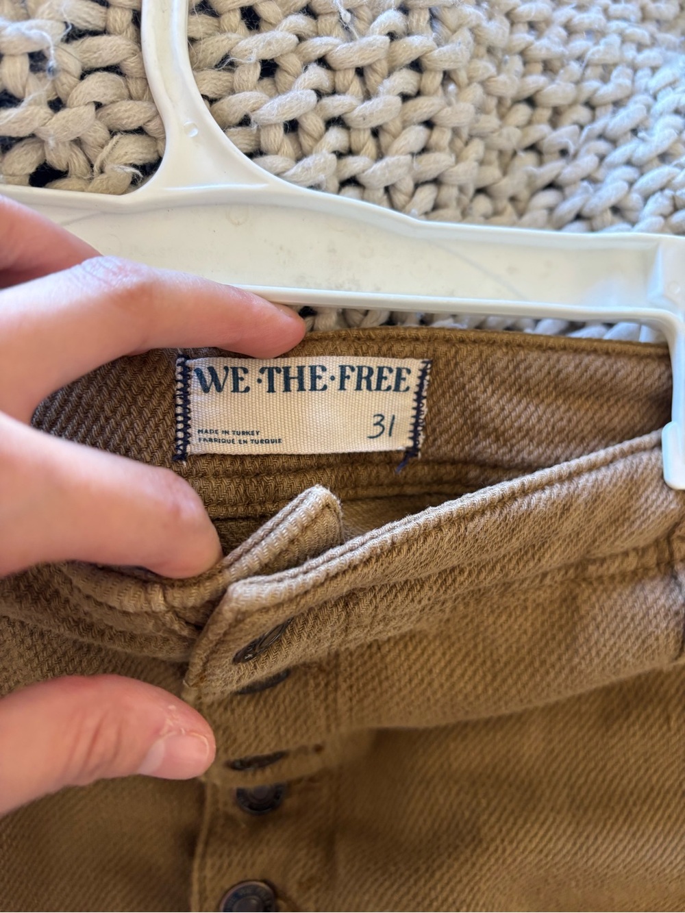 We The FreeTan Corduroy Button-Fly Pants